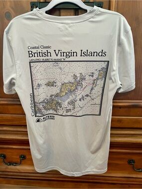 Coastal Classic British Virgin Islands Map Tee - White